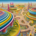 rainbow-colored habitation colony as seen on alien plane c6252ea1-a9b0-4946-aaa9-5c5c11714fb6.png