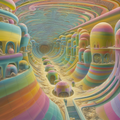 rainbow-colored habitation colony as seen on alien plane babad0fe-91d7-44d9-9052-cfdd52409a5a.png