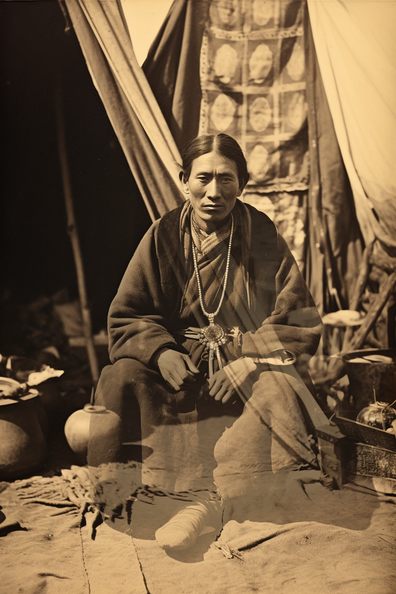 photo from 1920s Tibet front entrance of traditional cam.png