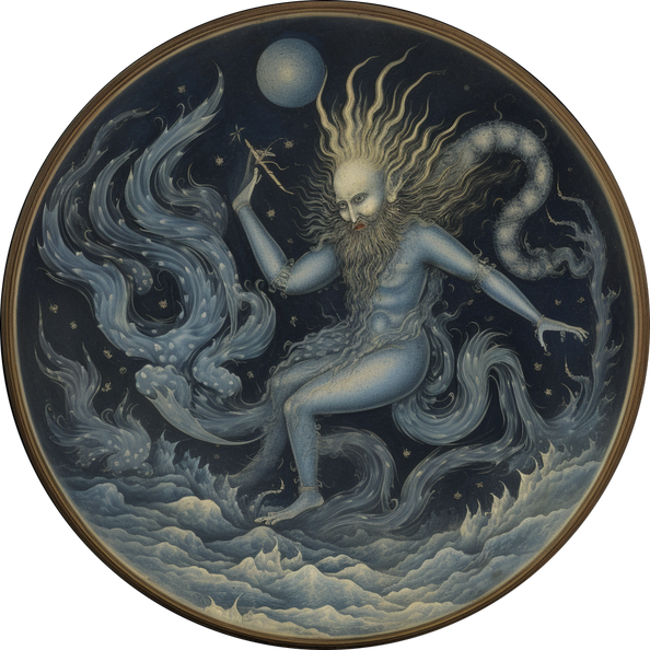 strange blue djinn prancing with exotic weapons and spik c7ab2f31-6aec-4a7f-b746-b11e9e7ceb71.png