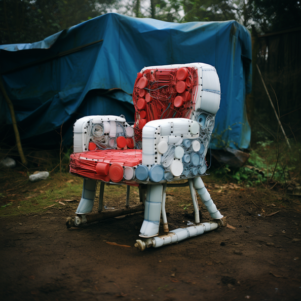 photograph of an outdoor chair made of plastic sewing ma 4512262e-5492-4f12-8afe-c12890b6ebb8.png